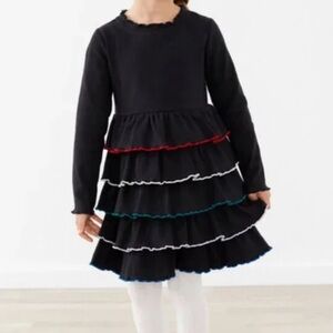 NWT Hanna Andersson black, ruffled tiered, dress girls size 10